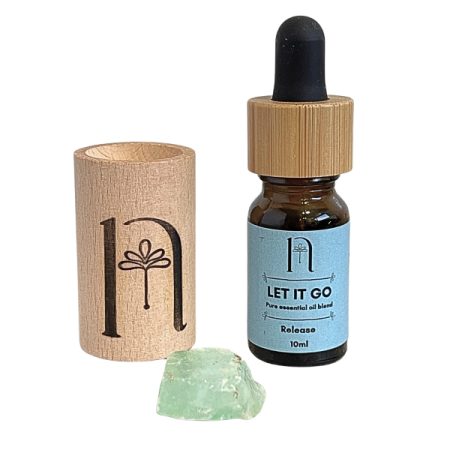 nymea_aromatics_pure_oils_with_bamboo_dropper_cap_10ml_let_it_go_with_green_calcite_crystal